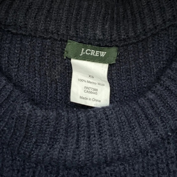 SOLD J. Crew Hadley Wool Sweater Navy Size XS - Picture 4 of 6
